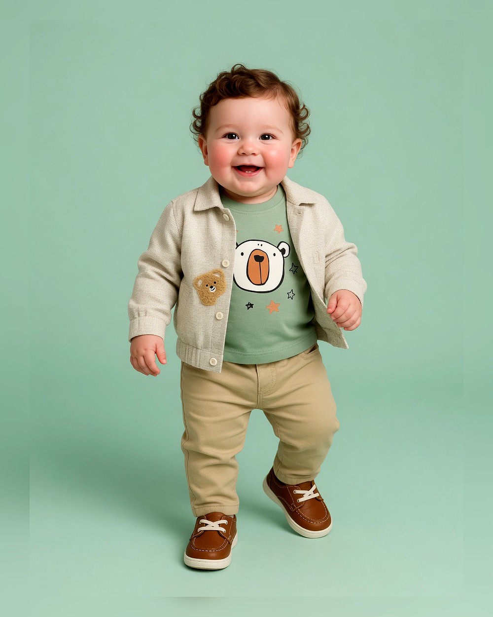 the-little-bear-casual-blazer-set-10121.jpg Unisex Beige Bear Cartoon Outfit - Image 1