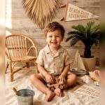 Boys Beige Starfish Shirt & Shorts Set