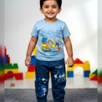 Boys Blue Graphic T-Shirt & Trousers Set