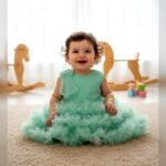 Girls Mint Green Embellished Party Dress