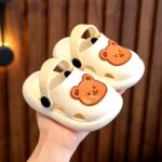 Unisex Cream Bear Design Casual Shoes