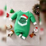 Unisex Green Christmas Graphic Onesie
